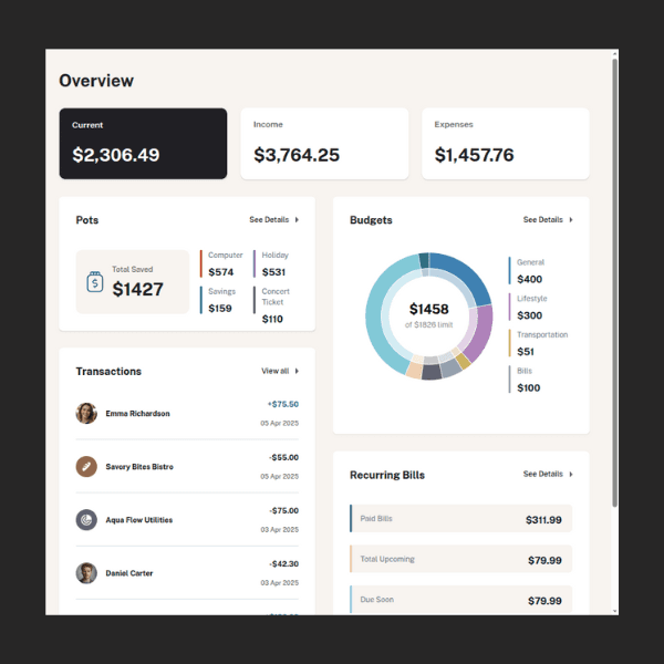 image of Personal Finance App: Budgeting, Transactions & Recurring Bills